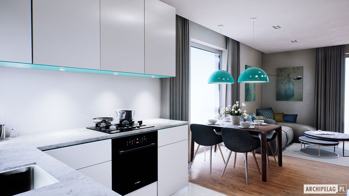 3-Bedroom, 900 Sq Ft European House Plan with 1-Car Garage