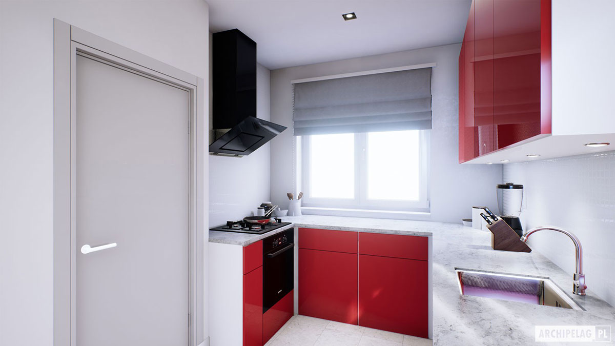 Vieno aukšto namo projektas 85 m²: 3 Miegamieji, 2 Vonios, Atvira virtuvė, be Garažo