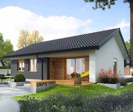 Miniatiūra 1 – Vieno aukšto namo projektas 85 m², 3 Miegamieji — 29152R