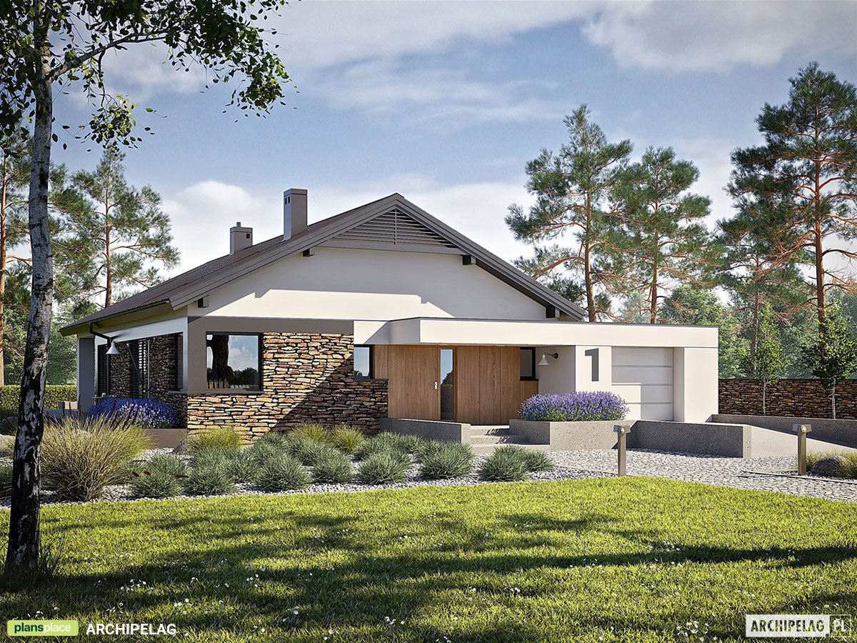 House Plan with 1-Car Garage and Fireplace in Family Room