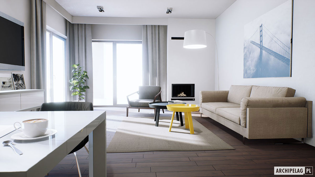 House Plan with 1-Car Garage and Fireplace in Family Room