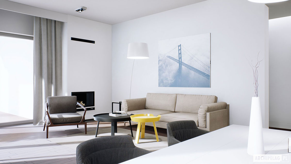 House Plan with 1-Car Garage and Fireplace in Family Room