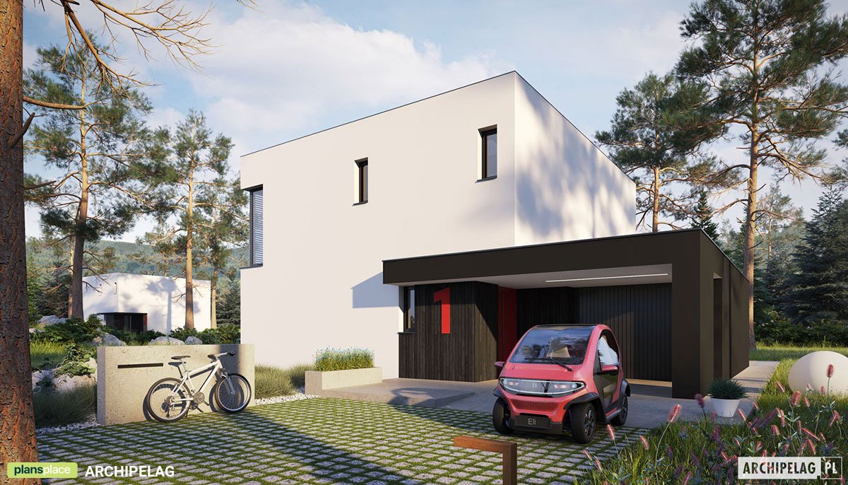 1400 Sq Ft Flat Roof Home Plan with 1-Car Garage and 3 Beds