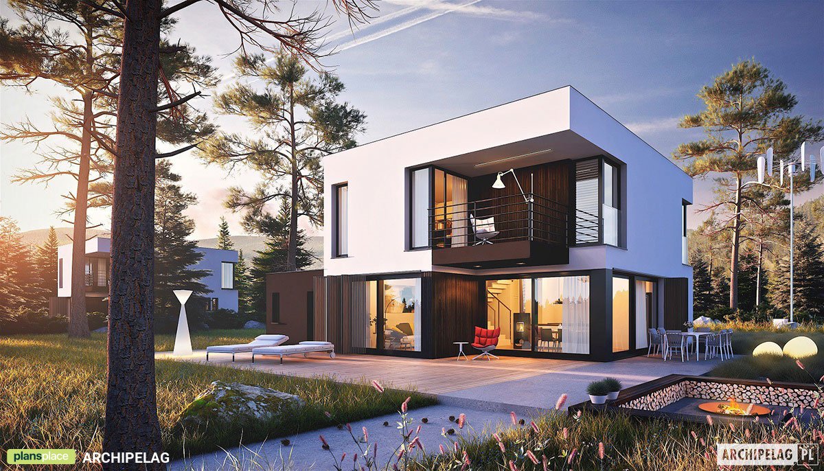 Dviejų aukštų namo projektas 157 m²: 3 Miegamieji, 3 Vonios, Atvira virtuvė, Garažas