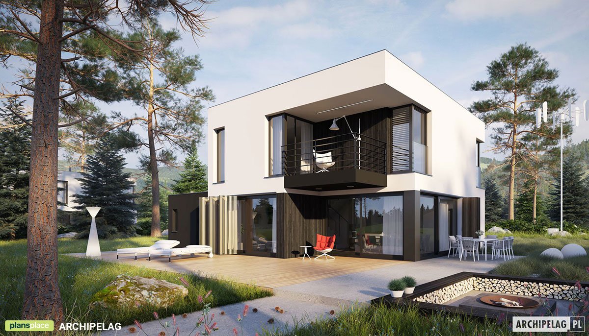 Dviejų aukštų namo projektas 157 m²: 3 Miegamieji, 3 Vonios, Atvira virtuvė, Garažas