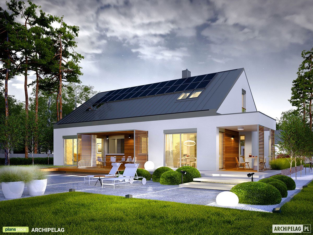 Namo projektas su mansarda 237 m²: 5 Miegamieji, 4 Vonios, Garažas