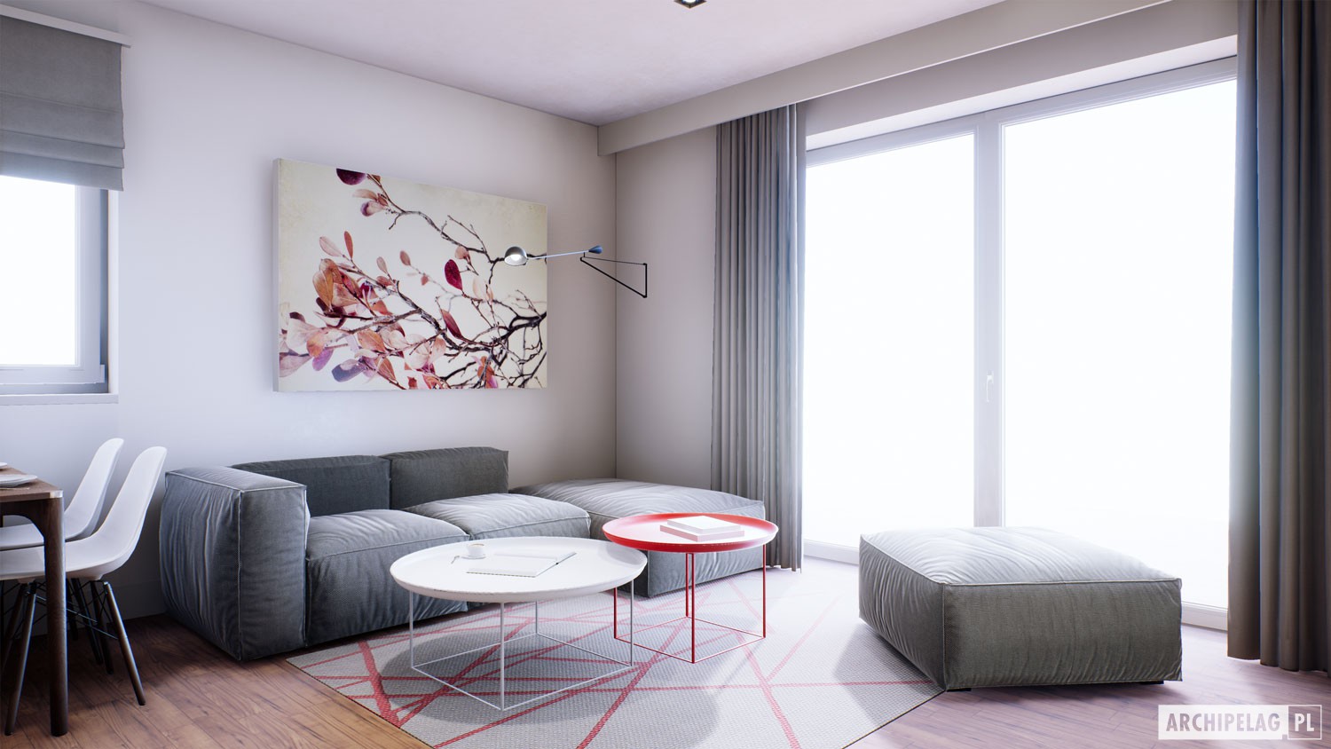 Vieno aukšto namo projektas 85 m²: 3 Miegamieji, 2 Vonios, Atvira virtuvė, be Garažo