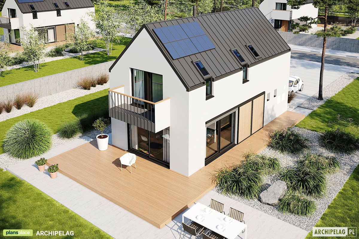 3-Bed, 1200 Sq Ft European Barnhouse Plan with Large Windows