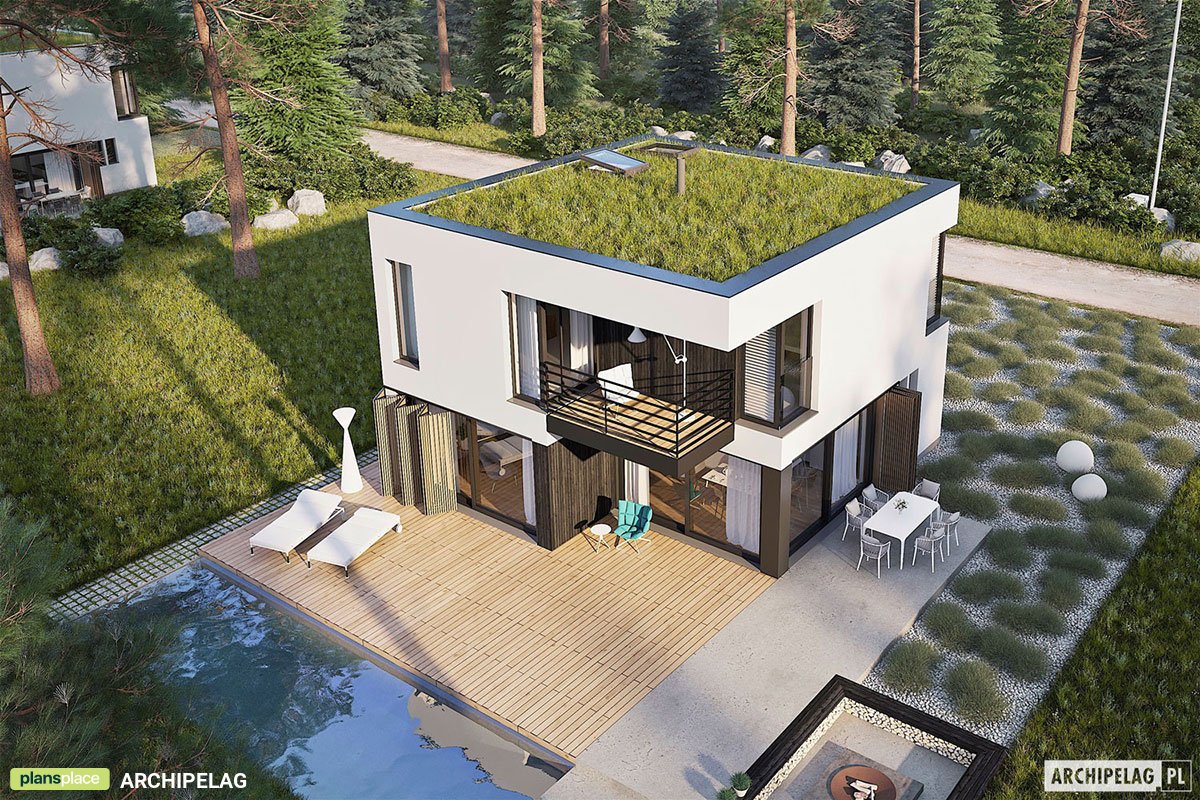 1400 Sq Ft 2-Story Cubic House with Open Floor Plan