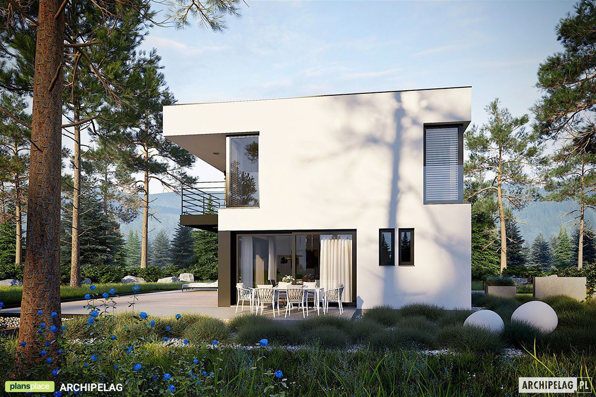 1400 Sq Ft 2-Story Cubic House with Open Floor Plan