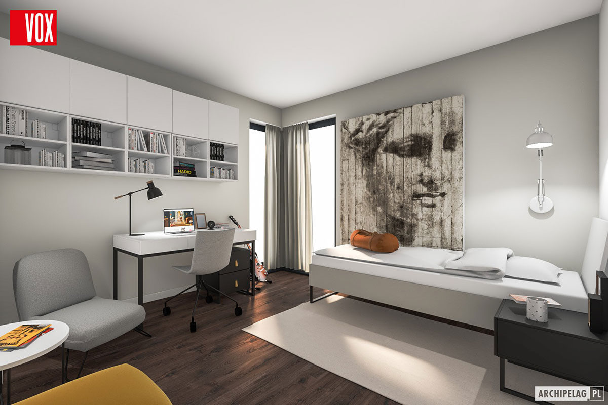 Dviejų aukštų namo projektas 133 m²: 3 Miegamieji, 3 Vonios, Atvira virtuvė, be Garažo
