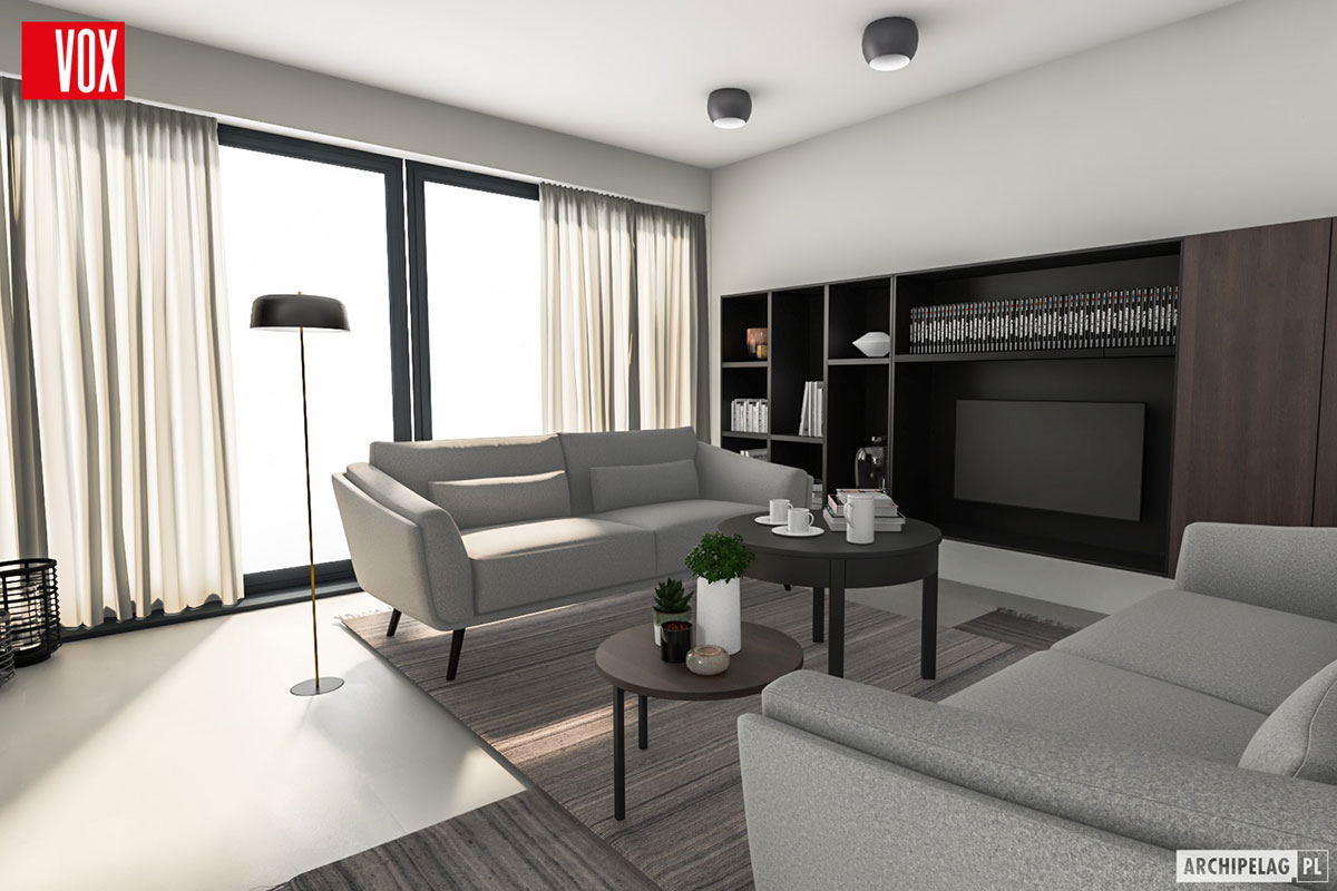 Dviejų aukštų namo projektas 133 m²: 3 Miegamieji, 3 Vonios, Atvira virtuvė, be Garažo
