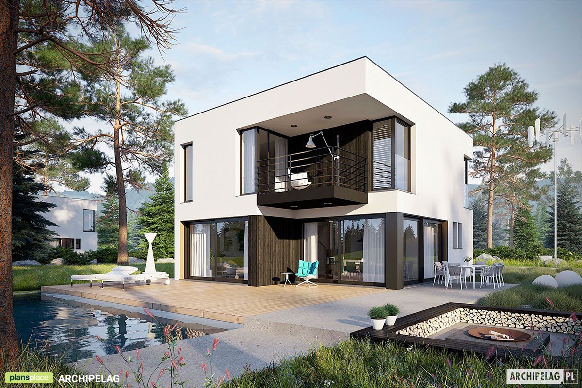 Dviejų aukštų namo projektas 133 m²: 3 Miegamieji, 3 Vonios, Atvira virtuvė, be Garažo