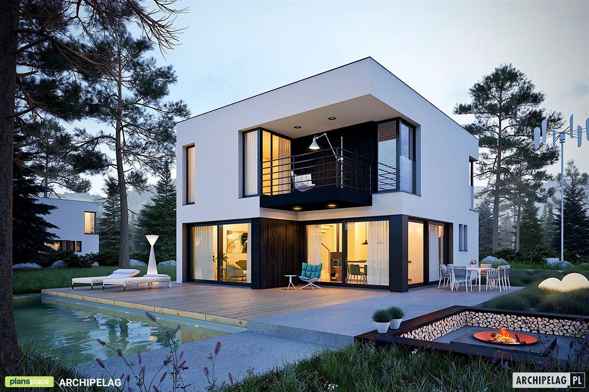 Dviejų aukštų namo projektas 133 m²: 3 Miegamieji, 3 Vonios, Atvira virtuvė, be Garažo