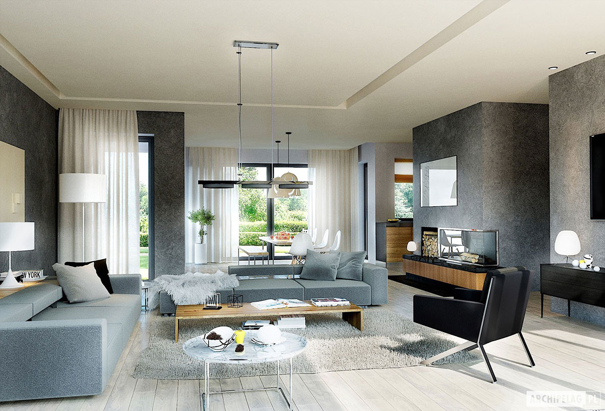 Namo projektas su mansarda 227 m²: 4 Miegamieji, 3 Vonios, Garažas
