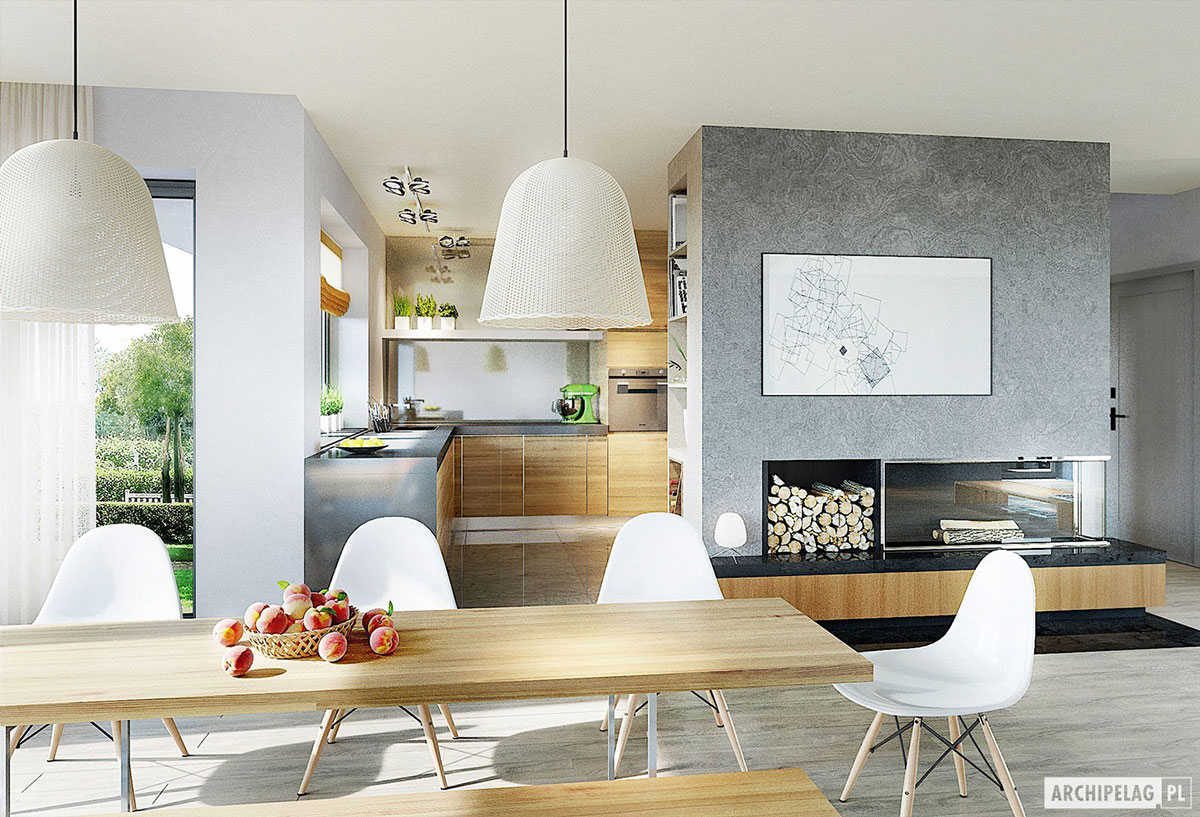 Namo projektas su mansarda 227 m²: 4 Miegamieji, 3 Vonios, Garažas