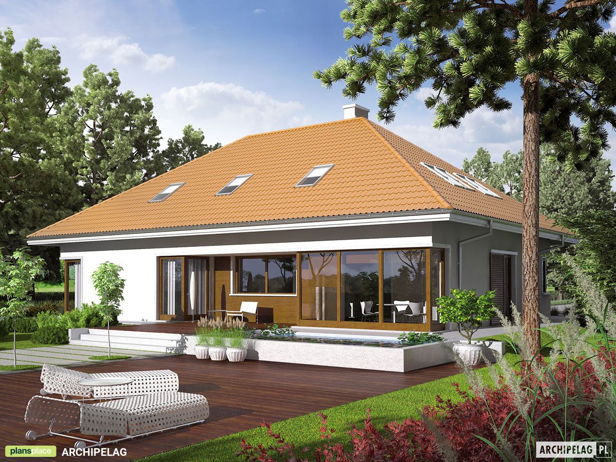 Namo projektas su mansarda 228 m²: 4 Miegamieji, Darbo kambarys, 3 Vonios, Garažas