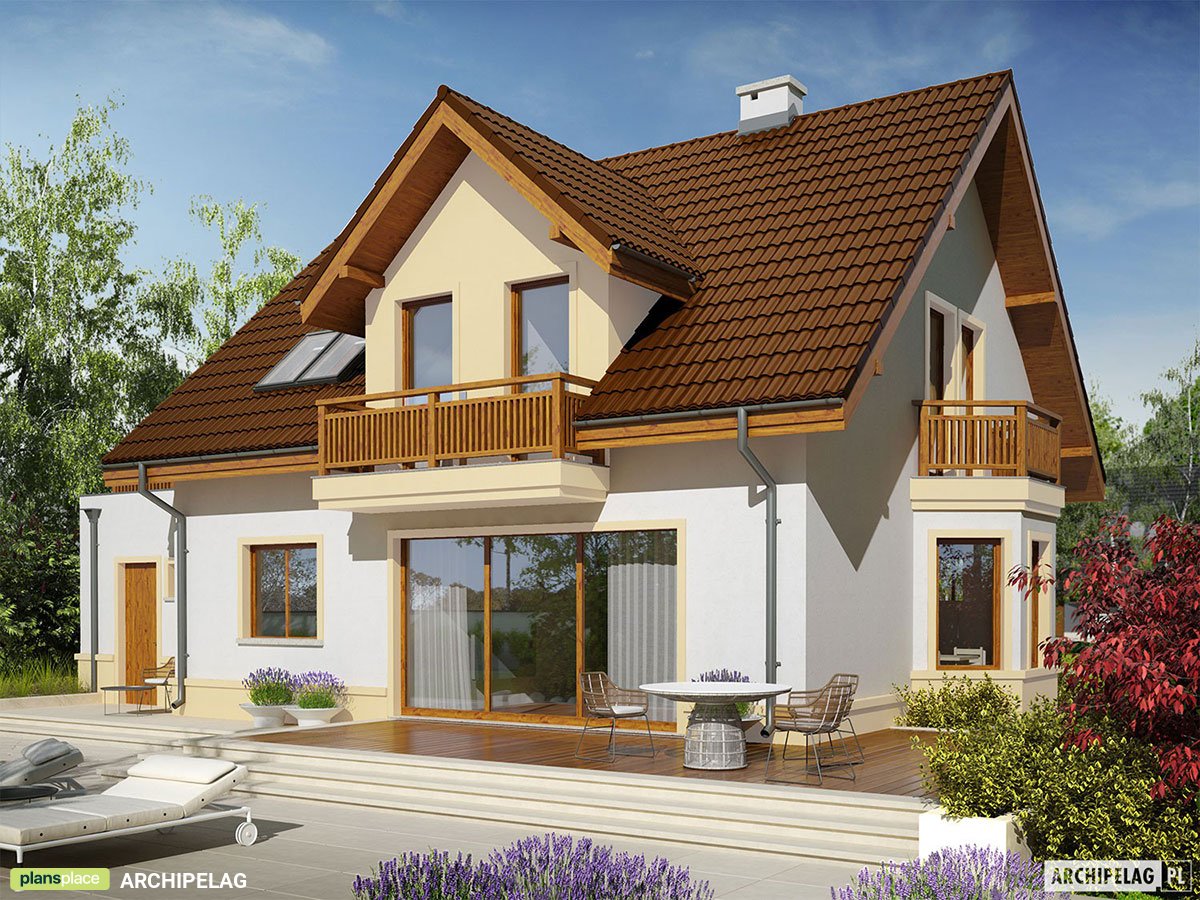 Namo projektas su mansarda 157 m²: 3 Miegamieji, Darbo kambarys, 2 Vonios, Garažas