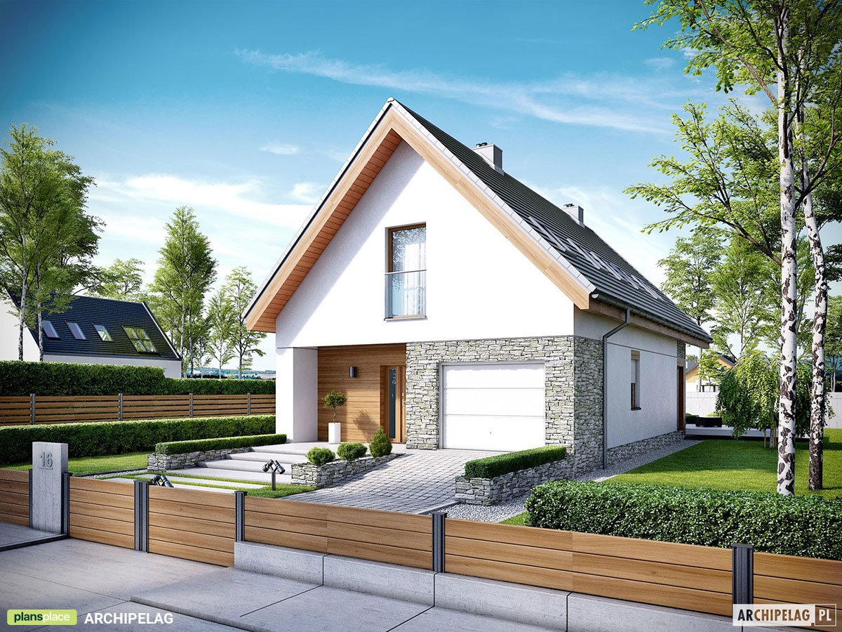 Namo projektas su mansarda 137 m²: 3 Miegamieji, 2 Vonios, Garažas