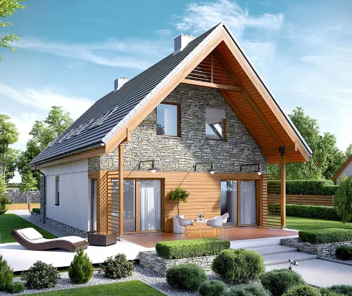 Miniatiūra 1 – Namo projektas su mansarda 137 m², 3 Miegamieji — 23744R