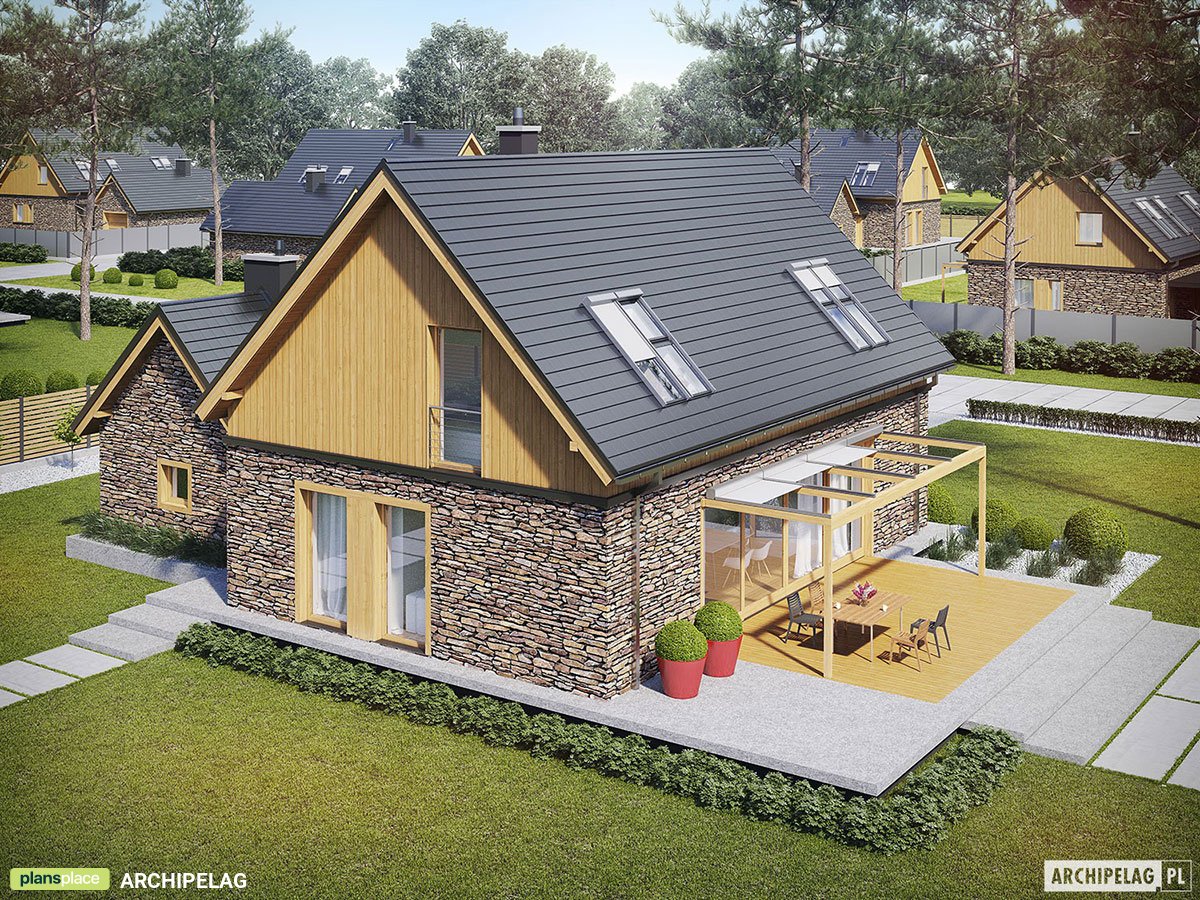 European Barn Home Plan with 3 Bedrooms and Attached Garage