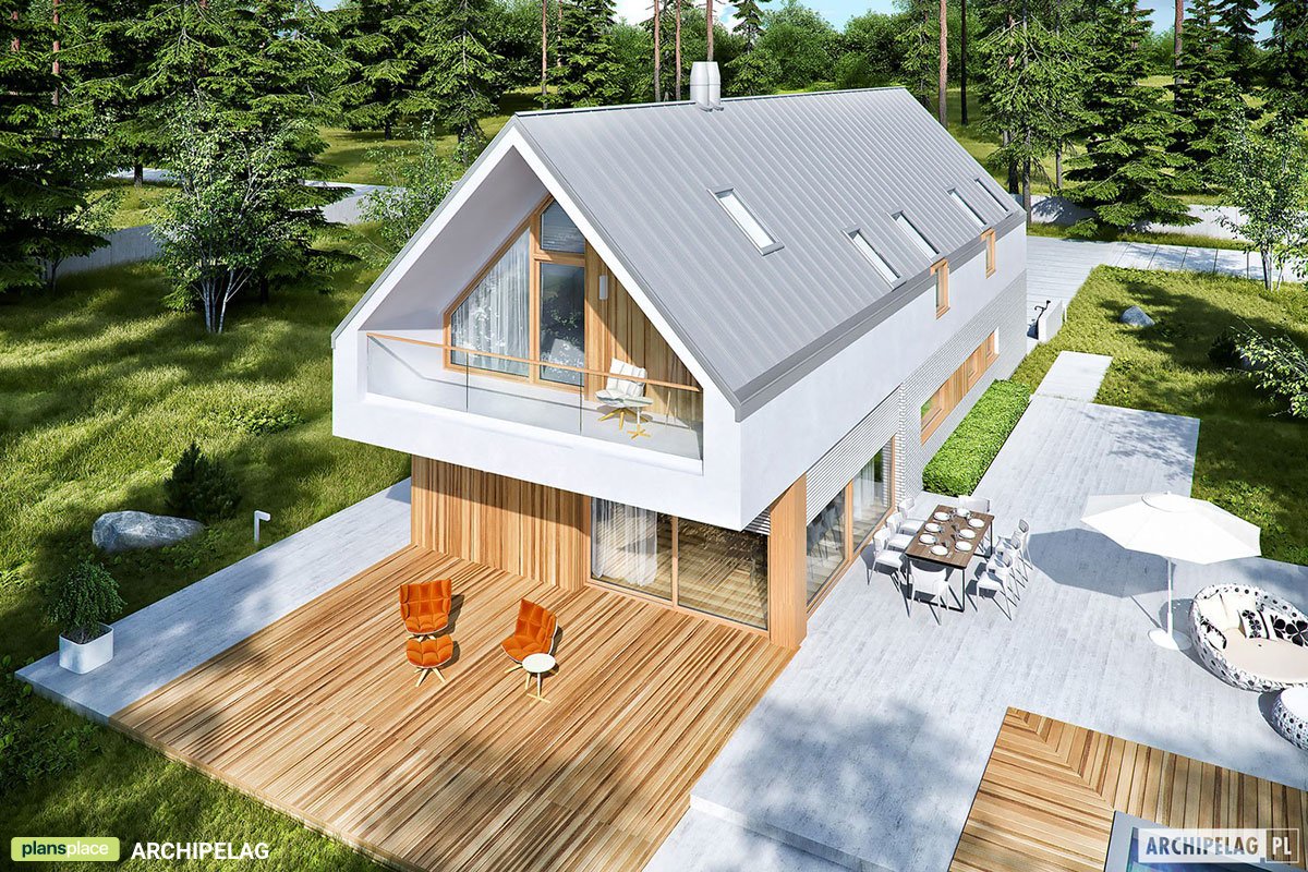 Narrow Lot Barn House Plan with Master Suite Upstairs