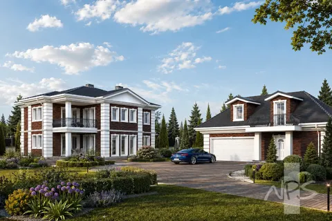 Pagrindiniai vaizdai 3 – Dviejų aukštų namo projektas 233 m², 3 Miegamieji — 84432R