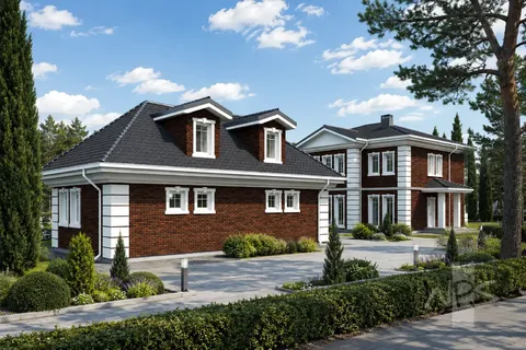 Pagrindiniai vaizdai 4 – Dviejų aukštų namo projektas 233 m², 3 Miegamieji — 84432R