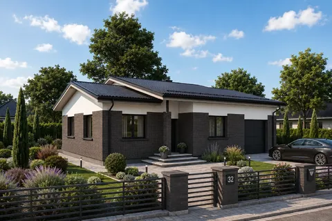 Pagrindiniai vaizdai 3 – Vieno aukšto namo projektas 121 m², 2 Miegamieji — 43112R