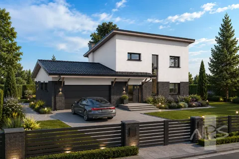 Pagrindiniai vaizdai 3 – Dviejų aukštų namo projektas 180 m², 3 Miegamieji — 18859R