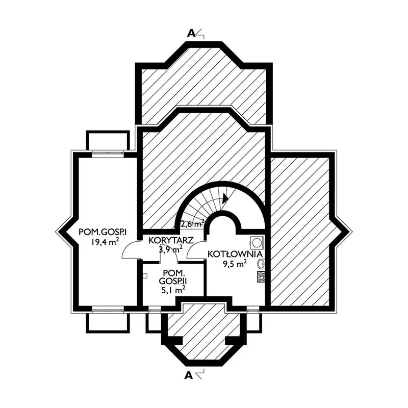 Rūsys 1 – Namo projektas su mansarda 215 m², 3 Miegamieji — 66468R