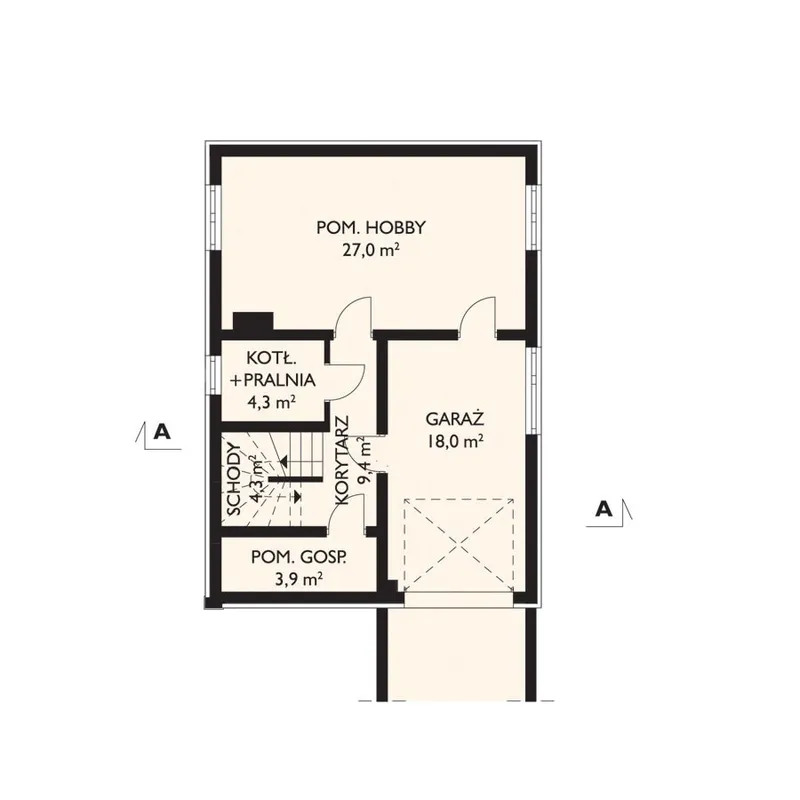 Rūsys 1 – Namo projektas su mansarda 182 m², 3 Miegamieji — 79847R