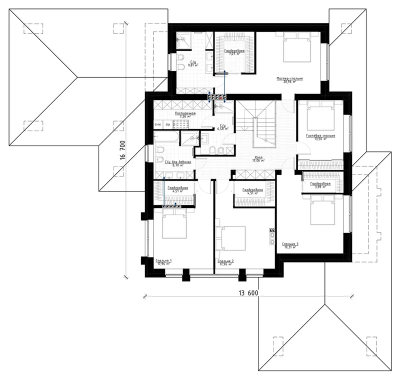 Antras Aukštas 12 – Dviejų aukštų namo projektas 339 m², 5 Miegamieji — 50383R