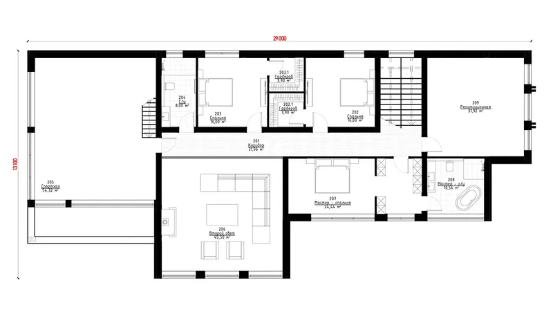 Antras Aukštas 11 – Namo projektas su mansarda 560 m², 3 Miegamieji — 82647R
