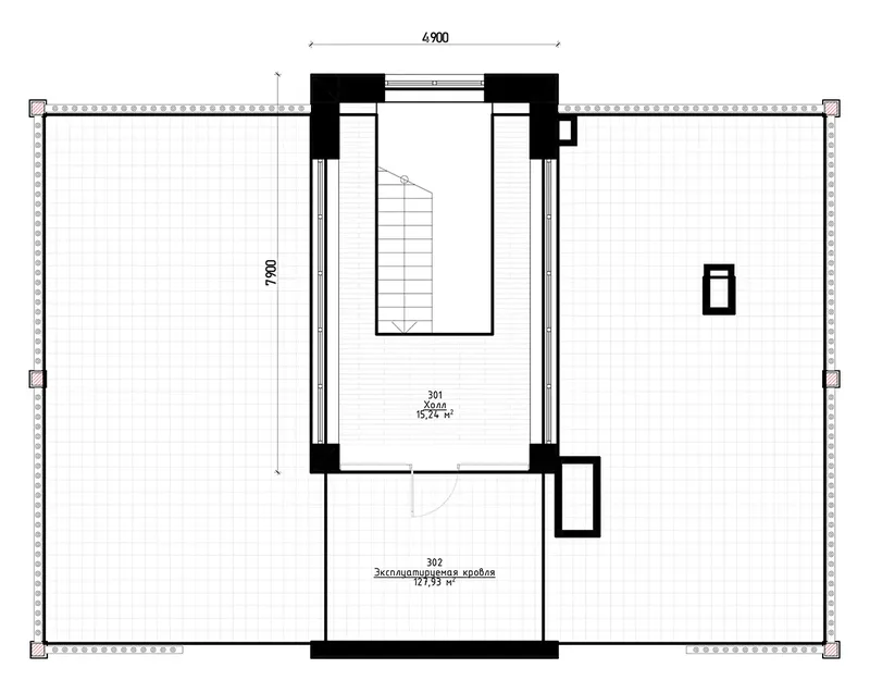 Trečias Aukštas 9 – Trijų aukštų namo projektas 545 m², 6 Miegamieji — 16959R
