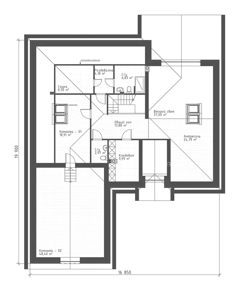 Antras Aukštas 11 – Namo projektas su mansarda 294 m², 3 Miegamieji — 84921R