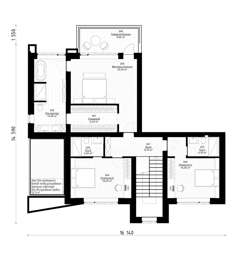 Antras Aukštas 12 – Dviejų aukštų namo projektas 293 m², 4 Miegamieji — 81312R