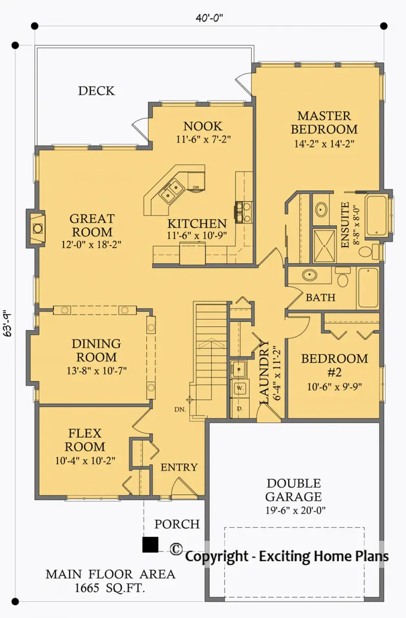 Pirmas Aukštas 6 – Vieno aukšto namo projektas 314 m², 4 Miegamieji — 15905R