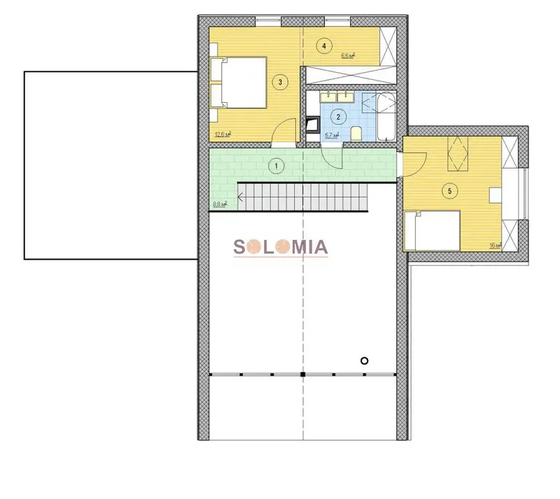 Antras Aukštas 1 – Namo projektas su mansarda 139 m², 3 Miegamieji — 65052RB