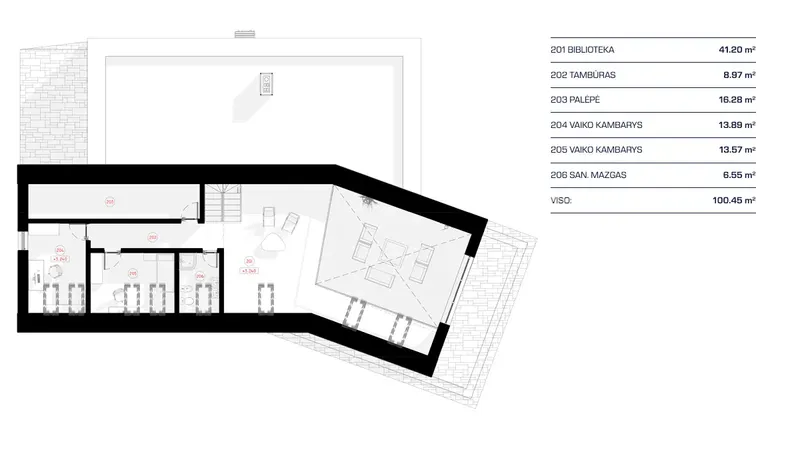 Antras Aukštas 12 – Namo projektas su mansarda 303 m², 3 Miegamieji — 59489R