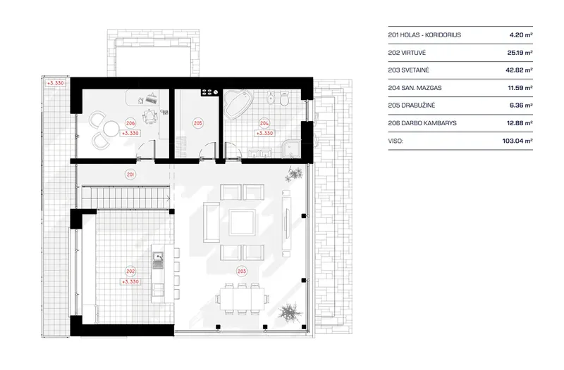 Antras Aukštas 13 – Dviejų aukštų namo projektas 191 m², 3 Miegamieji — 31185R