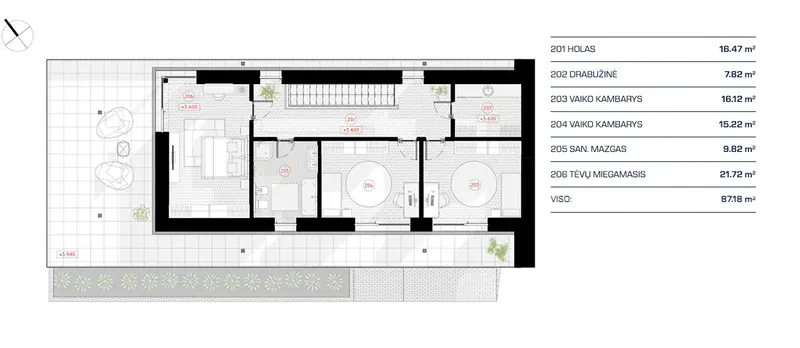 Antras Aukštas 13 – Dviejų aukštų namo projektas 177 m², 3 Miegamieji — 37659R