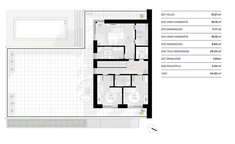 Antras Aukštas 12 – Dviejų aukštų namo projektas 233 m², 3 Miegamieji — 41846R