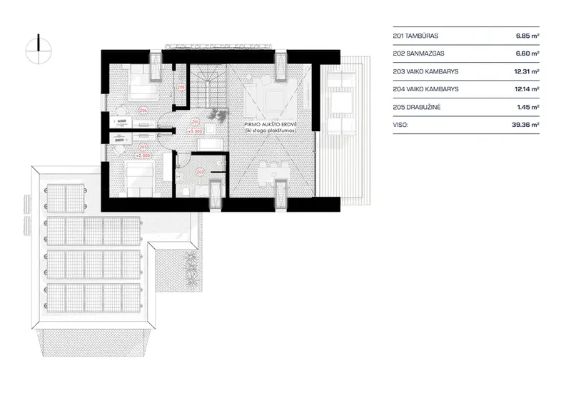 Antras Aukštas 12 – Namo projektas su mansarda 153 m², 3 Miegamieji — 26566RB