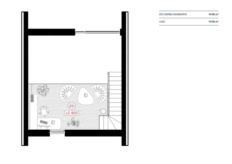 Antras Aukštas 17 – Namo projektas su mansarda 155 m², 3 Miegamieji — 41342RB
