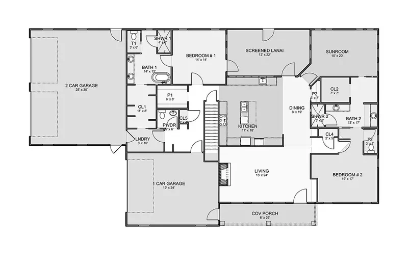 Pirmas Aukštas 9 – Vieno aukšto namo projektas 555 m², 3 Miegamieji — 33835R