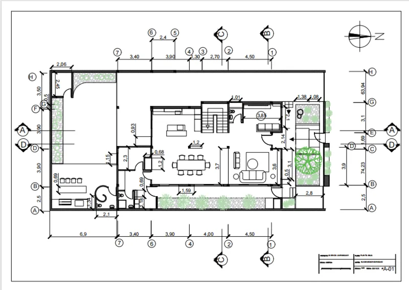 Pirmas Aukštas 18 – Dviejų aukštų namo projektas 283 m², 3 Miegamieji — 52273C
