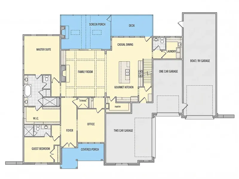 Pirmas Aukštas 11 – Namo projektas su mansarda 440 m², 4 Miegamieji — 47532R