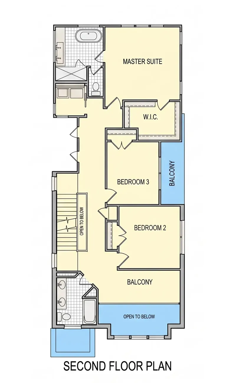 Antras Aukštas 7 – Trijų aukštų namo projektas 238 m², 4 Miegamieji — 57019R