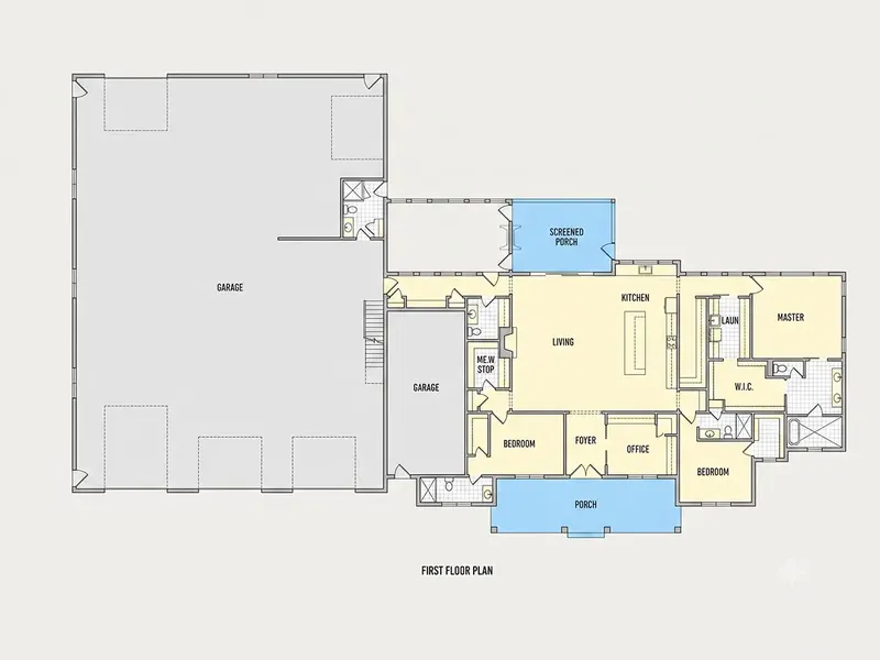 Pirmas Aukštas 8 – Vieno aukšto namo projektas 375 m², 3 Miegamieji — 66314R